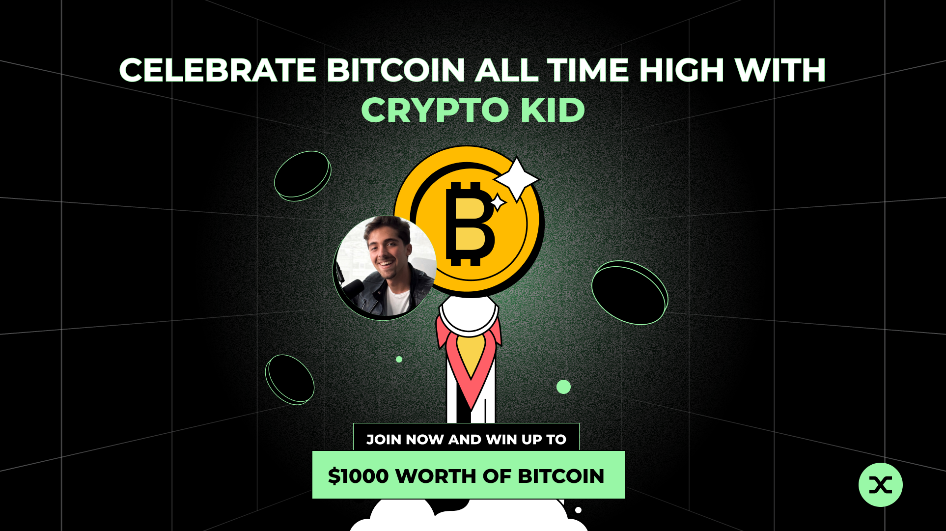 Celebrate BTC ATH with Crypto Kid - Coinflare